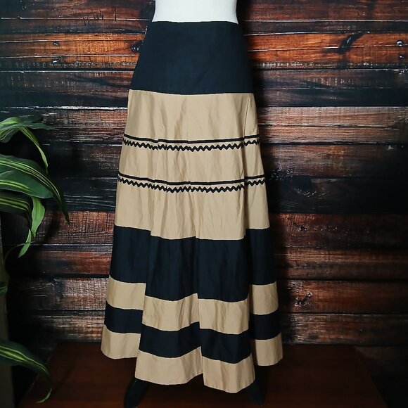 Worthington Maxi Skirt Size 10 Pleated Striped - Picture 4 of 7